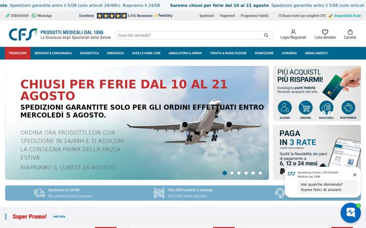 Screenshot stránky cfs.it