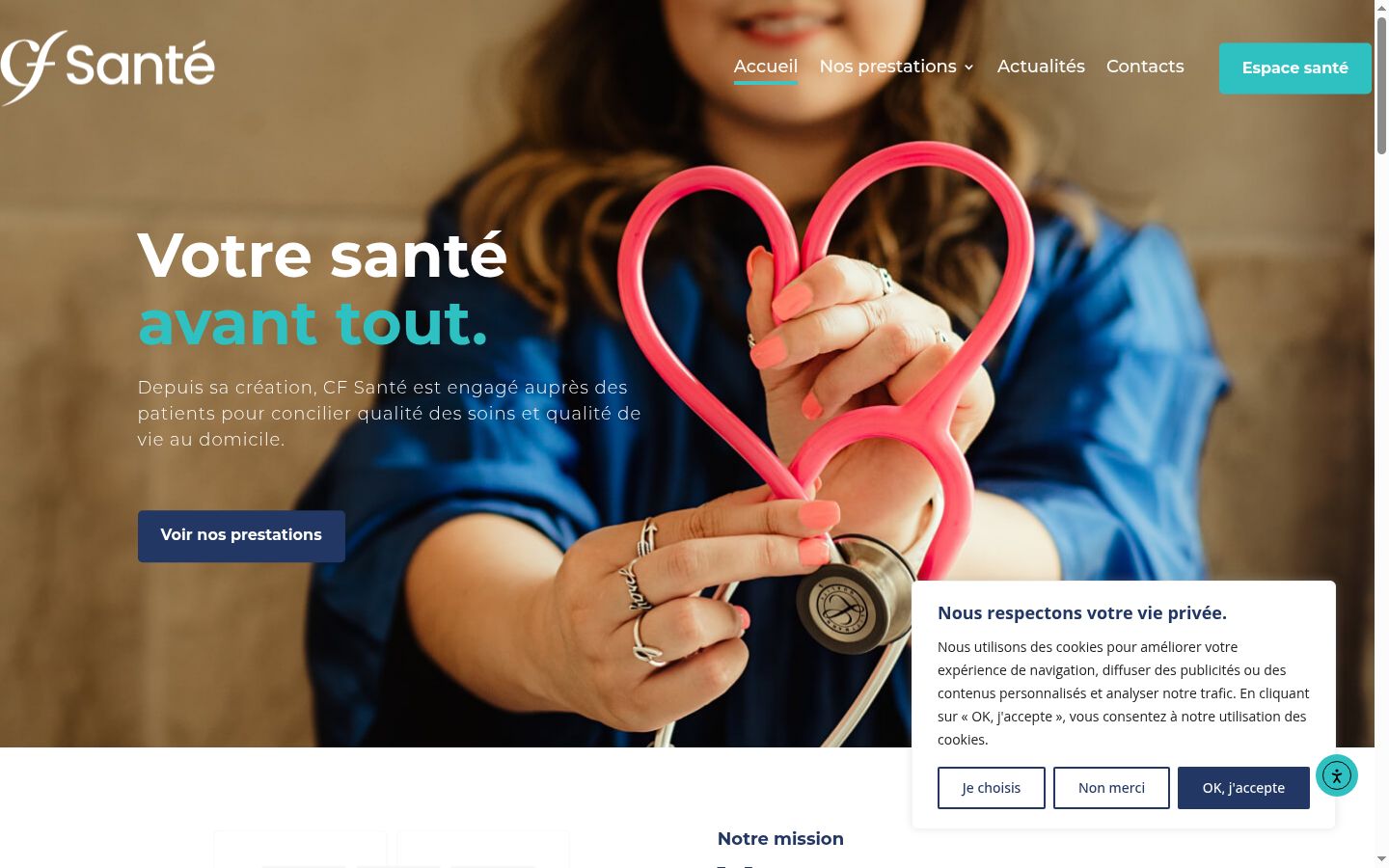 Screenshot of the consent banner shown before any interaction