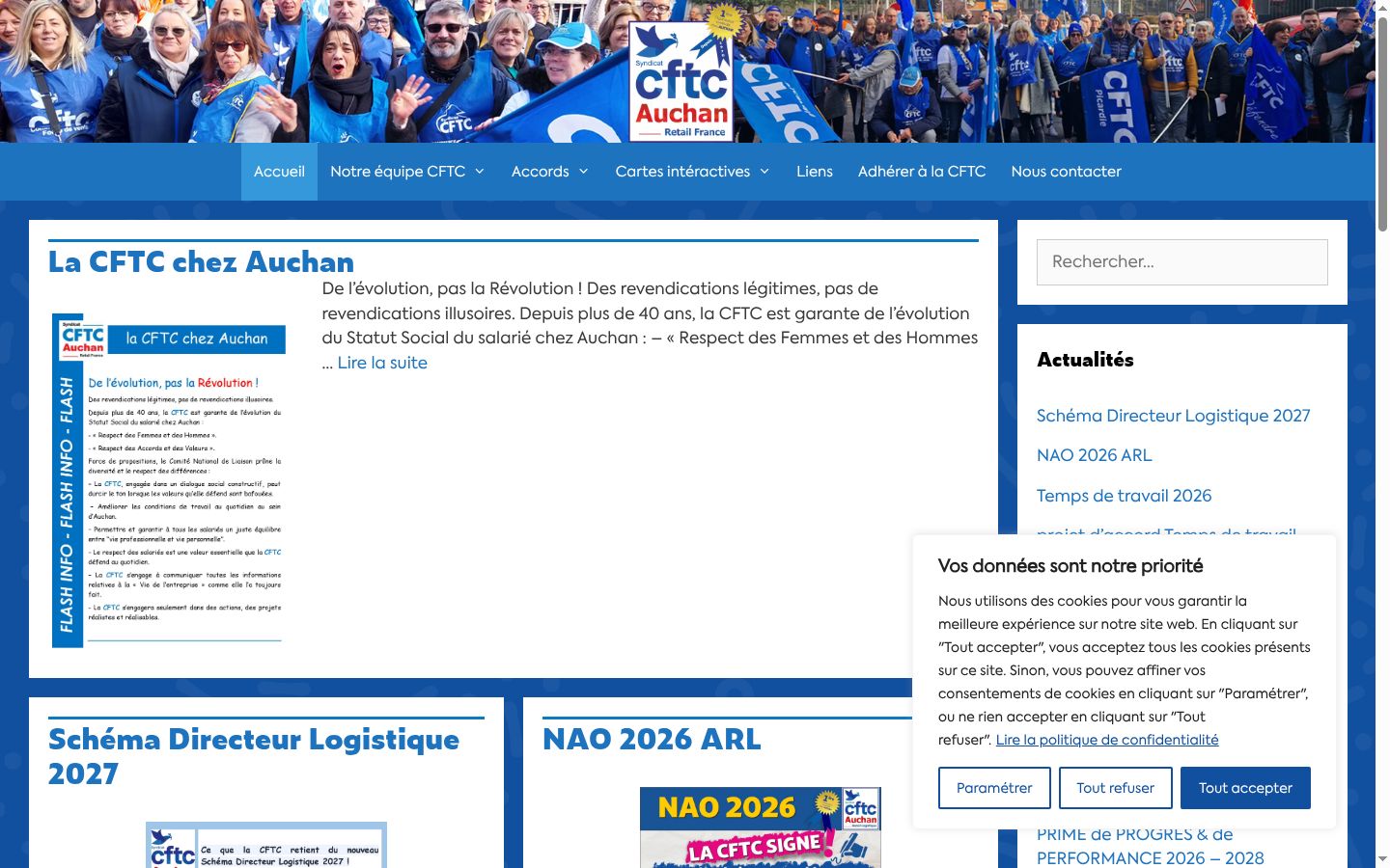 Screenshot of the consent banner shown before any interaction