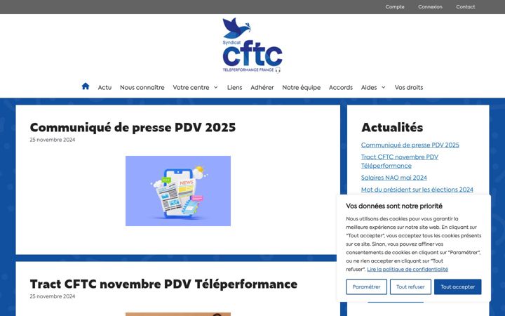 Screenshot of cftc-teleperformance.fr