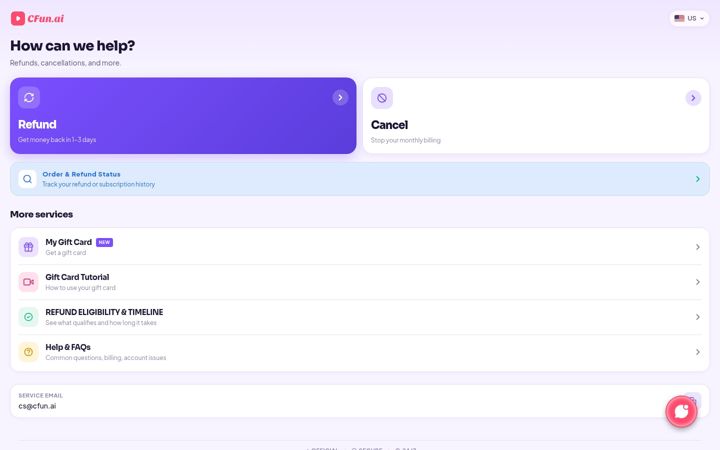Screenshot of cfun.ai