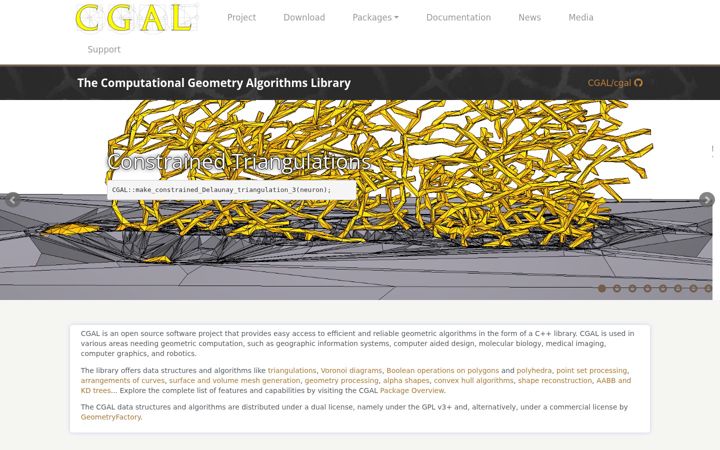 Screenshot of cgal.org