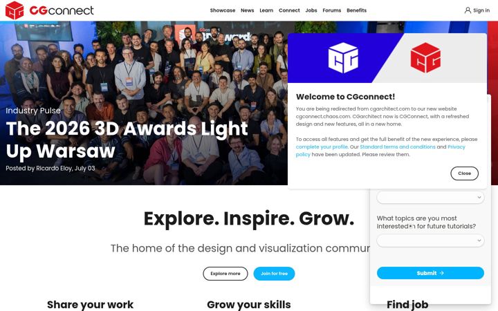 Screenshot of cgarchitect.com