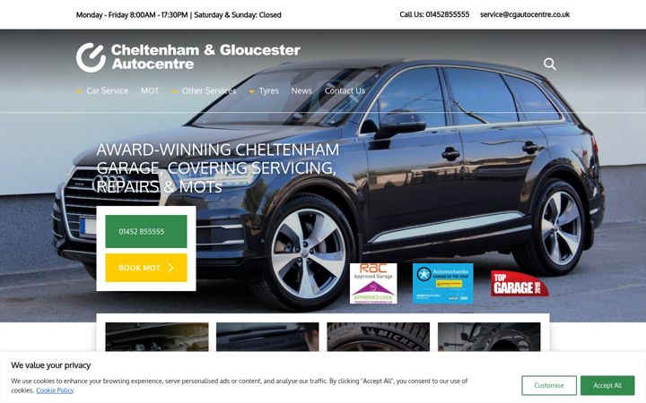 Screenshot ta' cgautocentre.co.uk