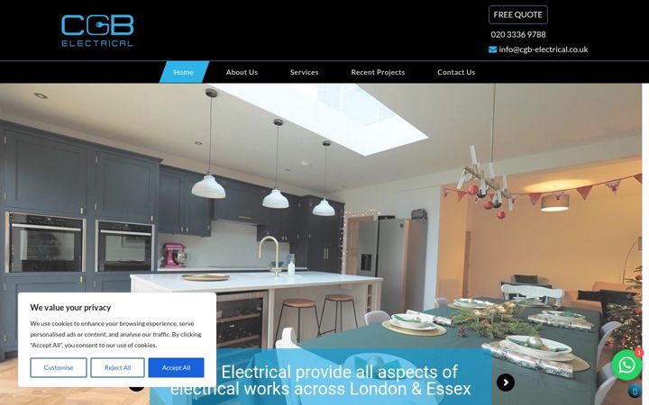 Screenshot ta' cgb-electrical.co.uk
