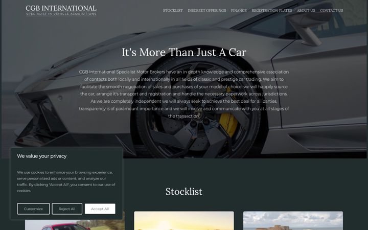 Screenshot of cgbinternational.com