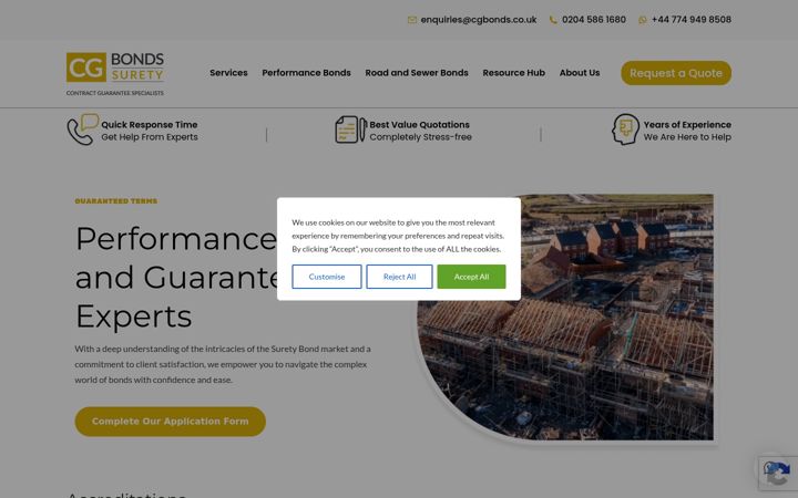 Screenshot ta' cgbonds.co.uk