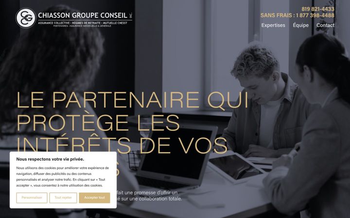 Skjámynd af cgcgroupe.ca
