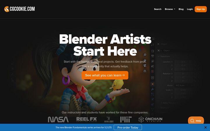 Screenshot of cgcookie.com