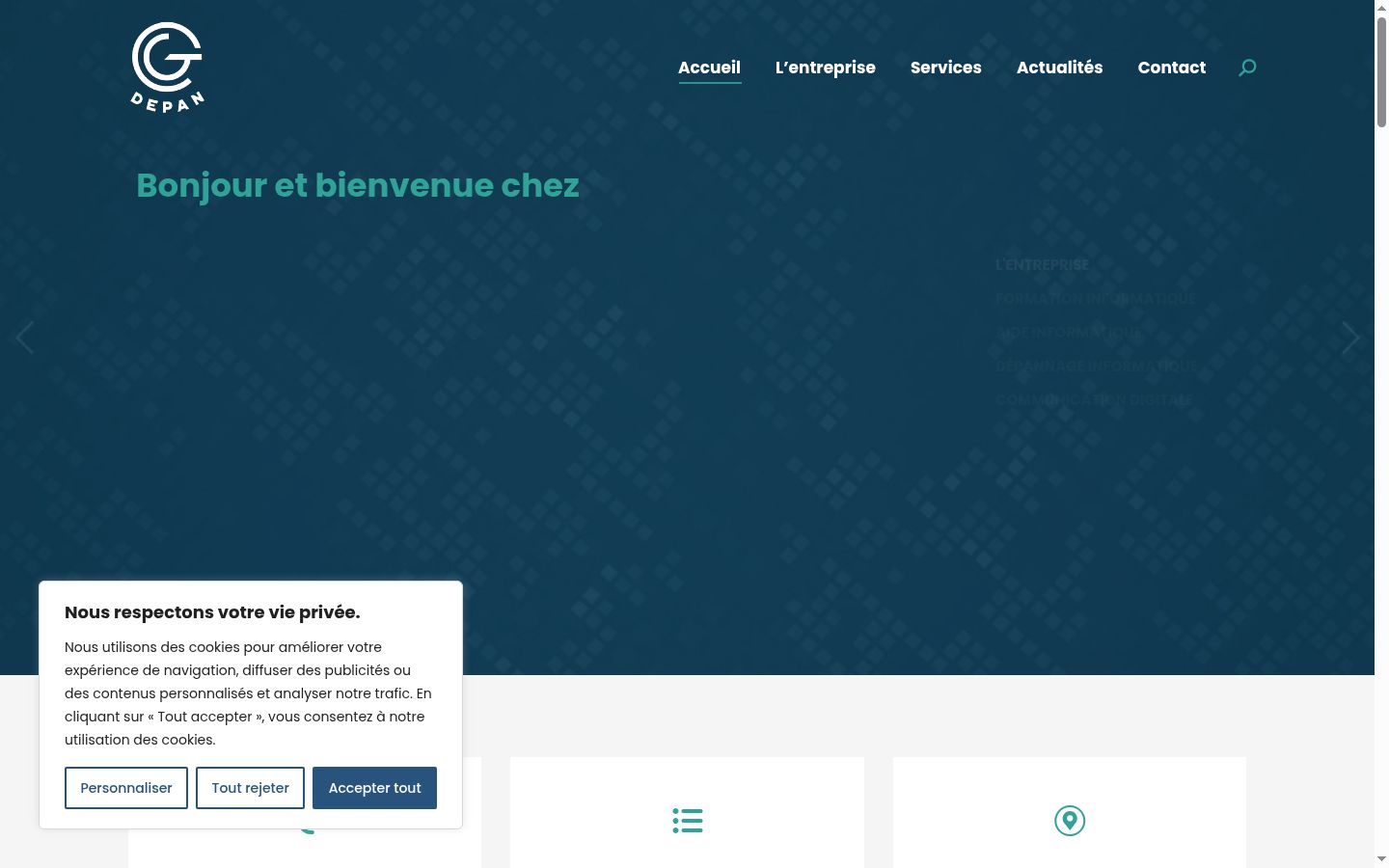 Screenshot of the consent banner shown before any interaction