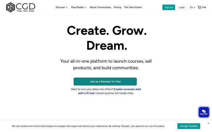 Screenshot ta' cgdvibes.com