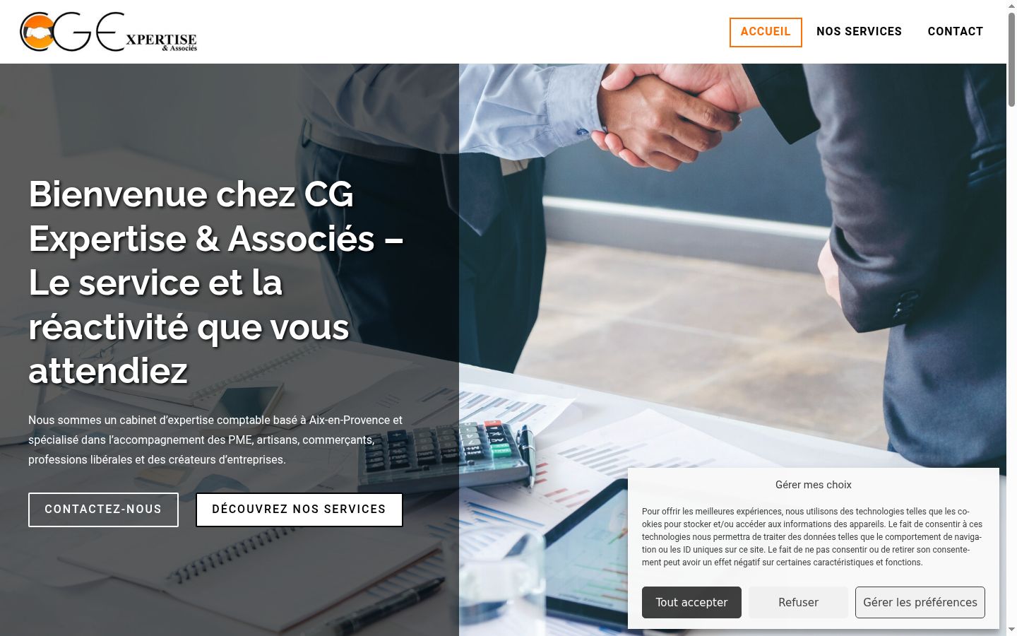 Screenshot of the consent banner shown before any interaction