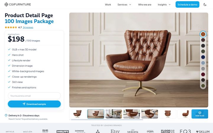 Screenshot of cgifurniture.com