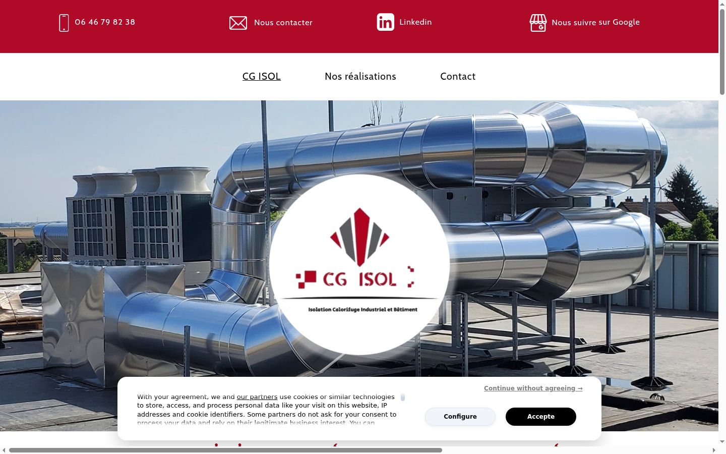 Screenshot of the consent banner shown before any interaction