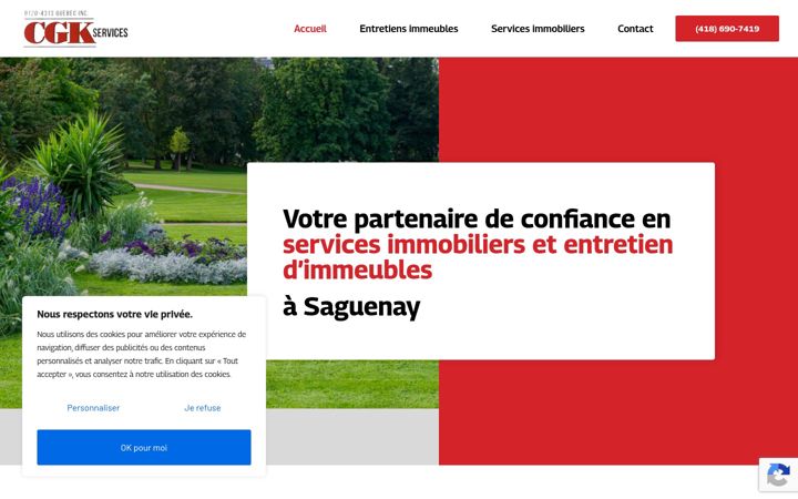 Skjámynd af cgkservices.ca