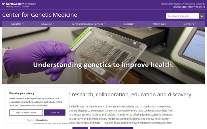 Screenshot von cgm.northwestern.edu