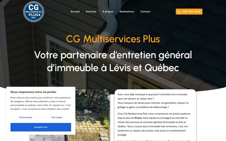 Skjámynd af cgmultiservicesplus.ca