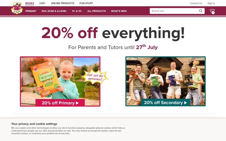 Screenshot of cgpbooks.co.uk