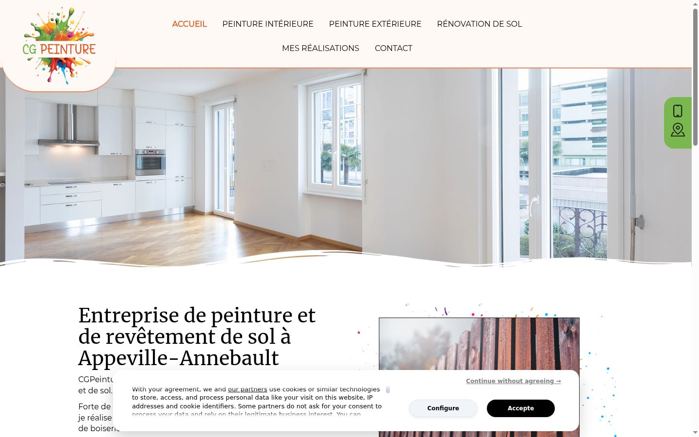 Screenshot del banner di consenso mostrato prima di qualsiasi interazione