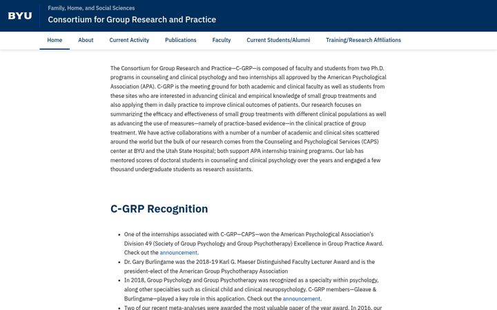 Screenshot von cgrp.byu.edu