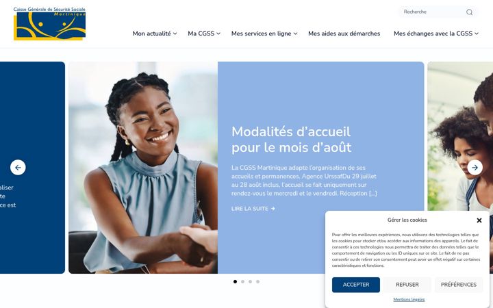 Screenshot di cgss-martinique.fr