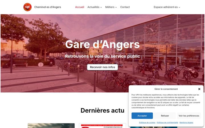 Screenshot di cgt-cheminots-angers.fr