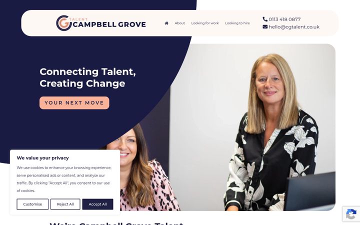 Screenshot ta' cgtalent.co.uk