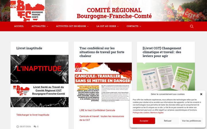 Screenshot di cgtbourgognefranchecomte.fr