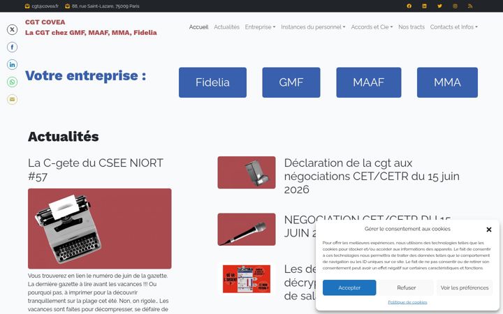 Captură de ecran a cgtcovea.org