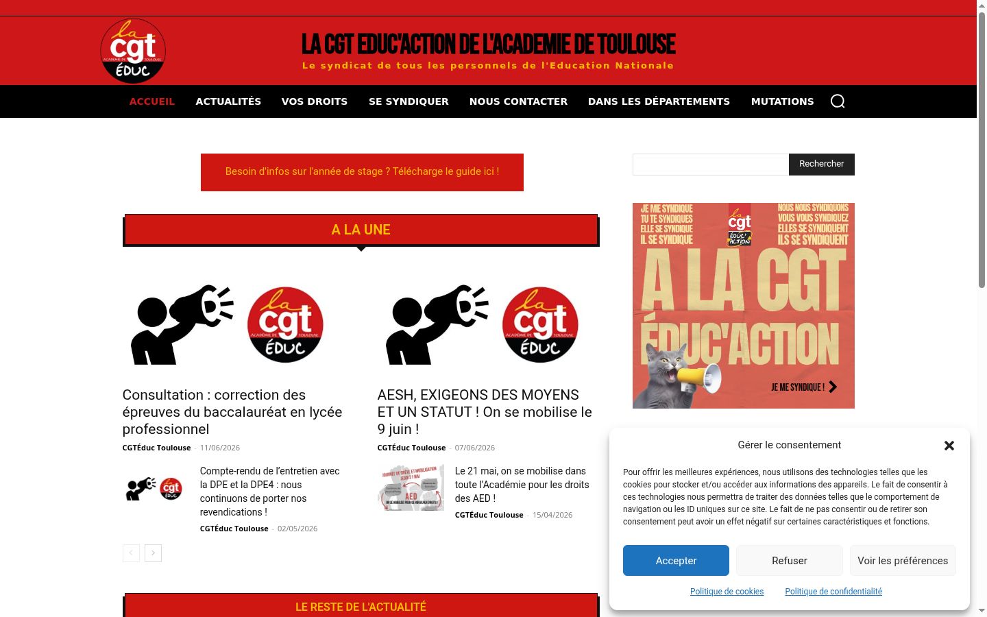 Screenshot des Einwilligungsbanners vor jeglicher Interaktion