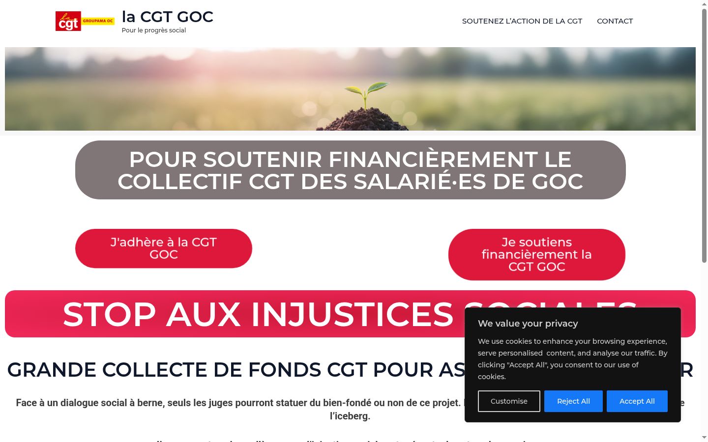 Screenshot of the consent banner shown before any interaction
