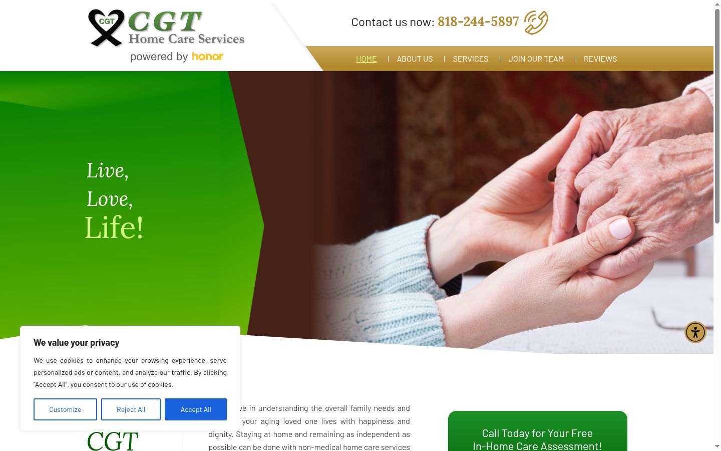 Screenshot of the consent banner shown before any interaction