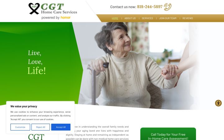 Screenshot of cgthomecare.com
