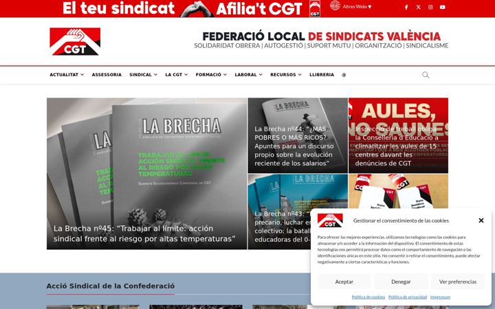Captură de ecran a cgtvalencia.org