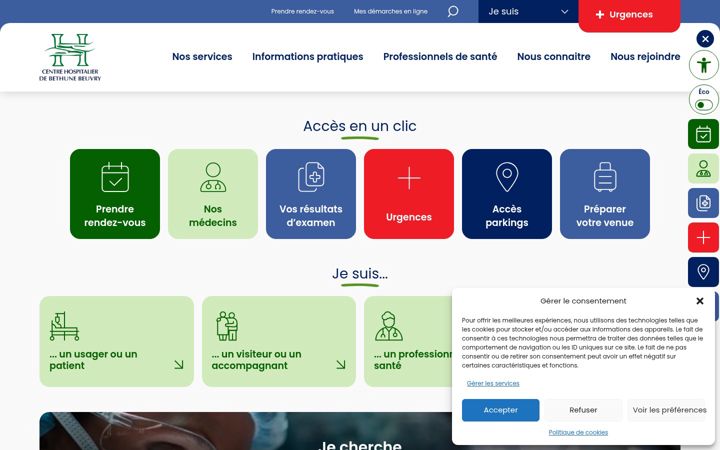 Screenshot di ch-bethune.fr
