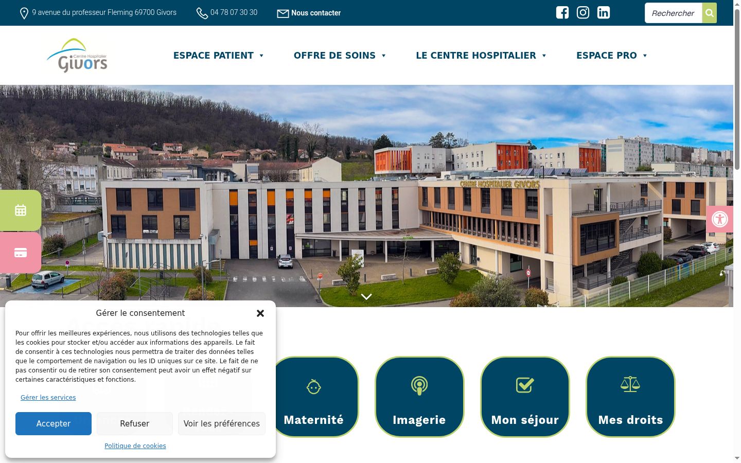 Screenshot of the consent banner shown before any interaction