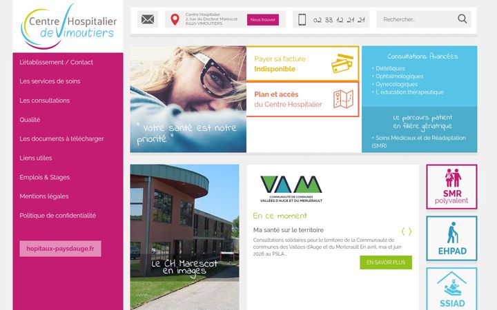 Zrzut ekranu ch-vimoutiers.fr