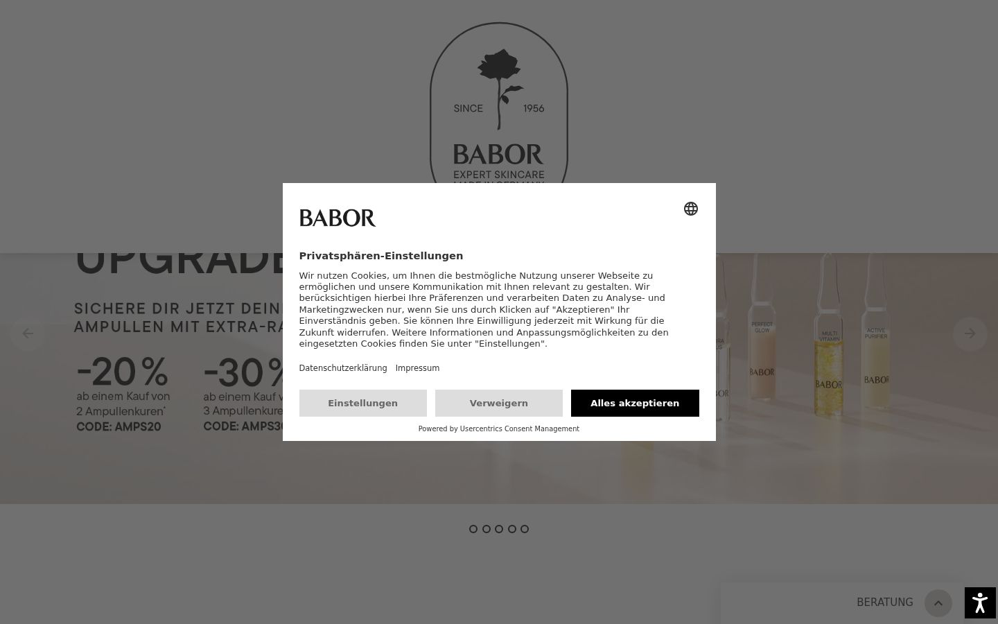 Screenshot of the consent banner shown before any interaction