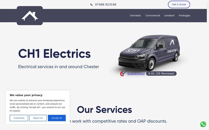 Képernyőkép: ch1electrics.co.uk