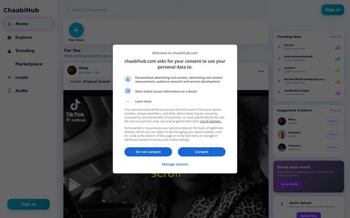 Screenshot of chaabihub.com