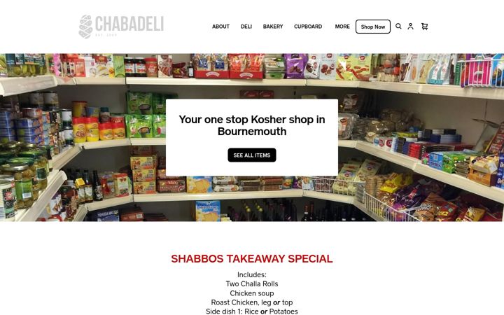 Screenshot of chabadeli.com