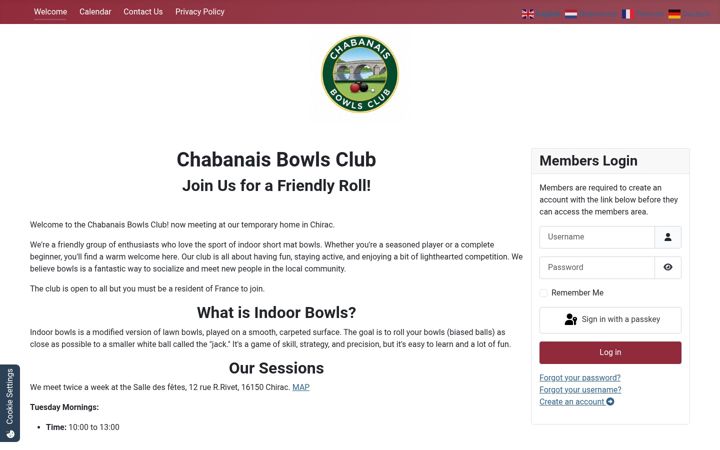 Screenshot of chabanaisbowlsclub.com