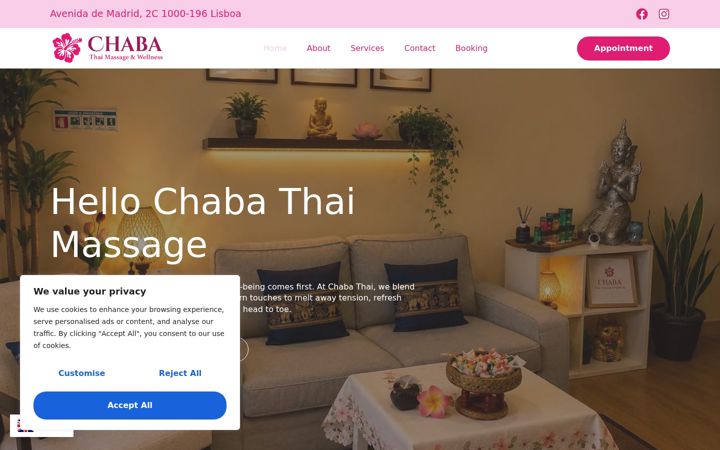 Screenshot of chabathaimassages.com
