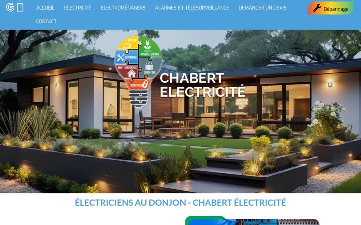 Skjermbilde av chabert-electricite03.fr