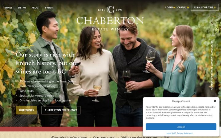 Screenshot of chabertonwinery.com