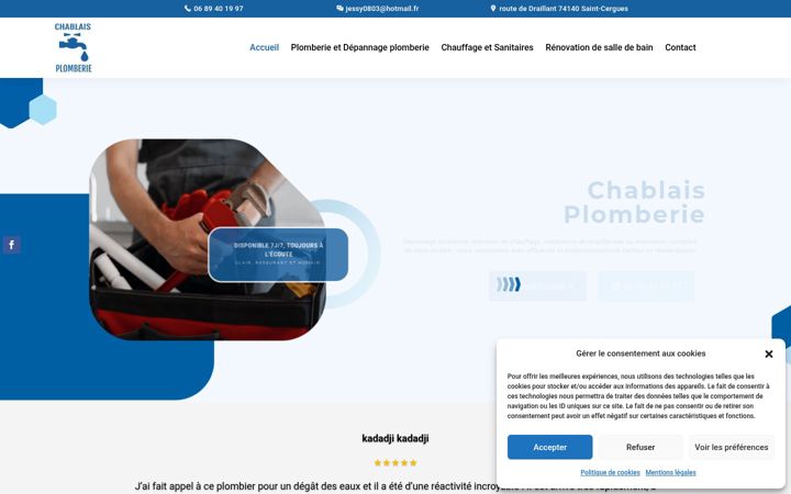 Skjermbilde av chablaisplomberie.fr