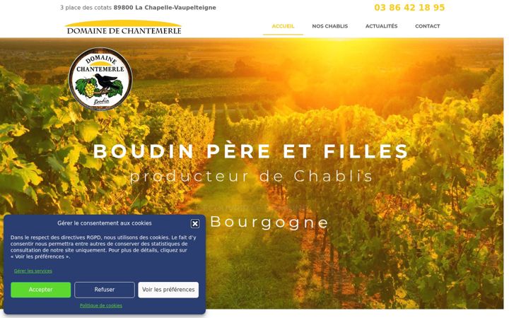 Skjermbilde av chablis-boudin-vins.fr