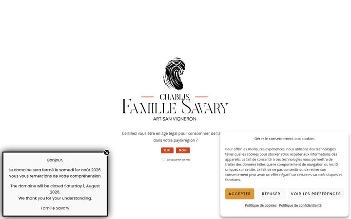 Screenshot of chablis-savary.com