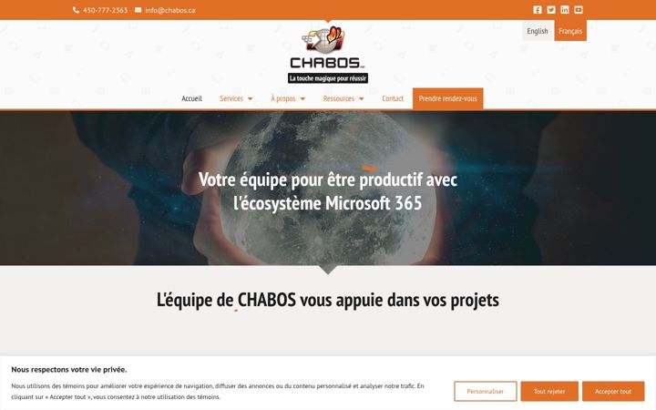 Skärmbild av chabos.ca