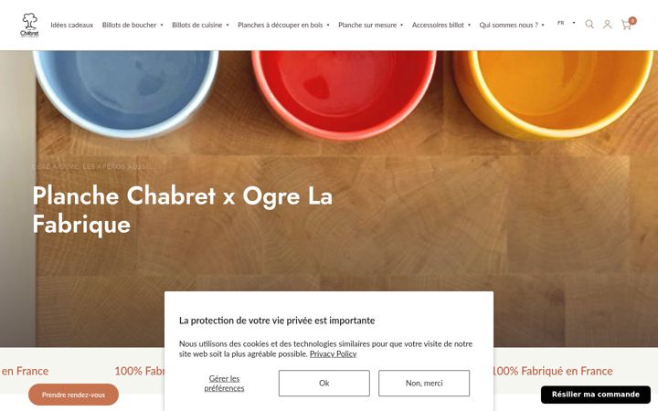 Skjermbilde av chabret.fr